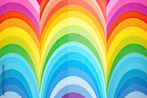 Retro Rainbow Abstract Background, Vintage 70s Rain Bow Arch Pattern, Gay Symbol Fototapet