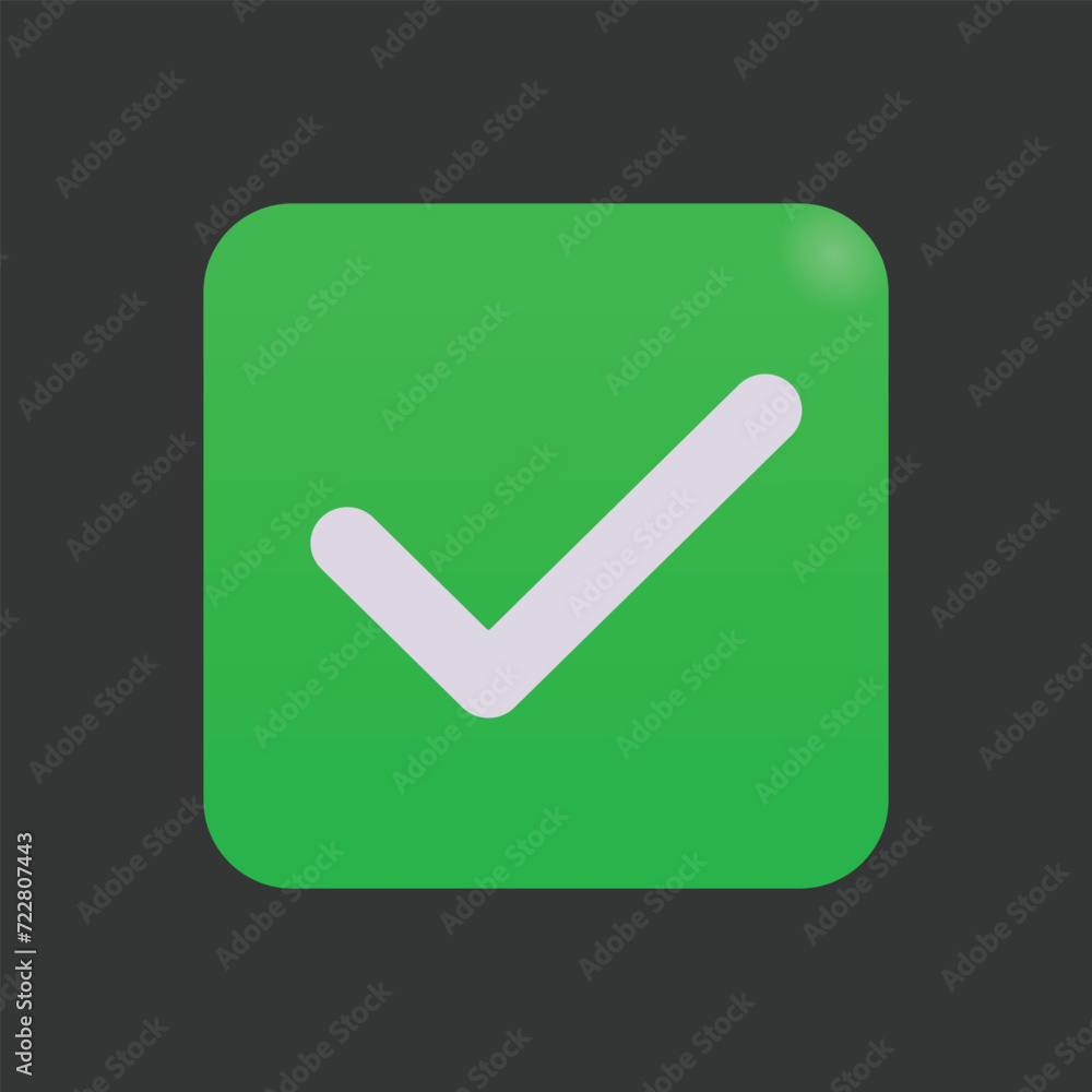 Check Mark Button vector icon. Isolated check tick mark emoji sign design. Check Mark Button vector icon. Isolated check tick mark emoji sign design.