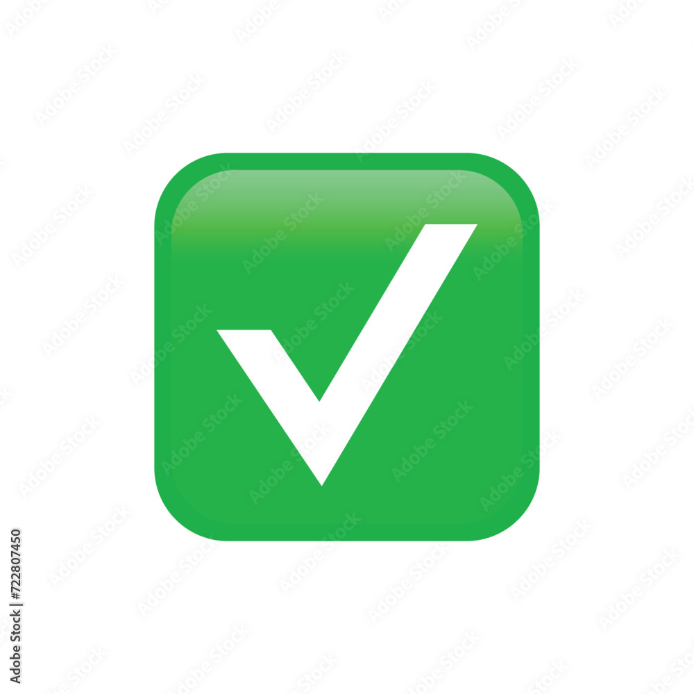Check Mark Button vector icon. Isolated check tick mark emoji sign design. Check Mark Button vector icon. Isolated check tick mark emoji sign design.