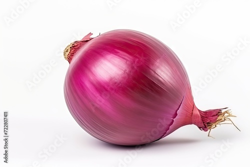 Whole Sweet Red Onion Isolated on White Background with a Shadow