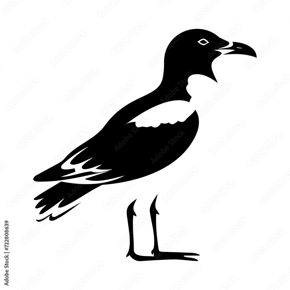 Obraz premium kelp gull bird icon illustration, kelp gull bird silhouette logo svg vector