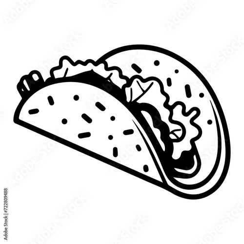 taco icon illustration, taco silhouette logo svg vector