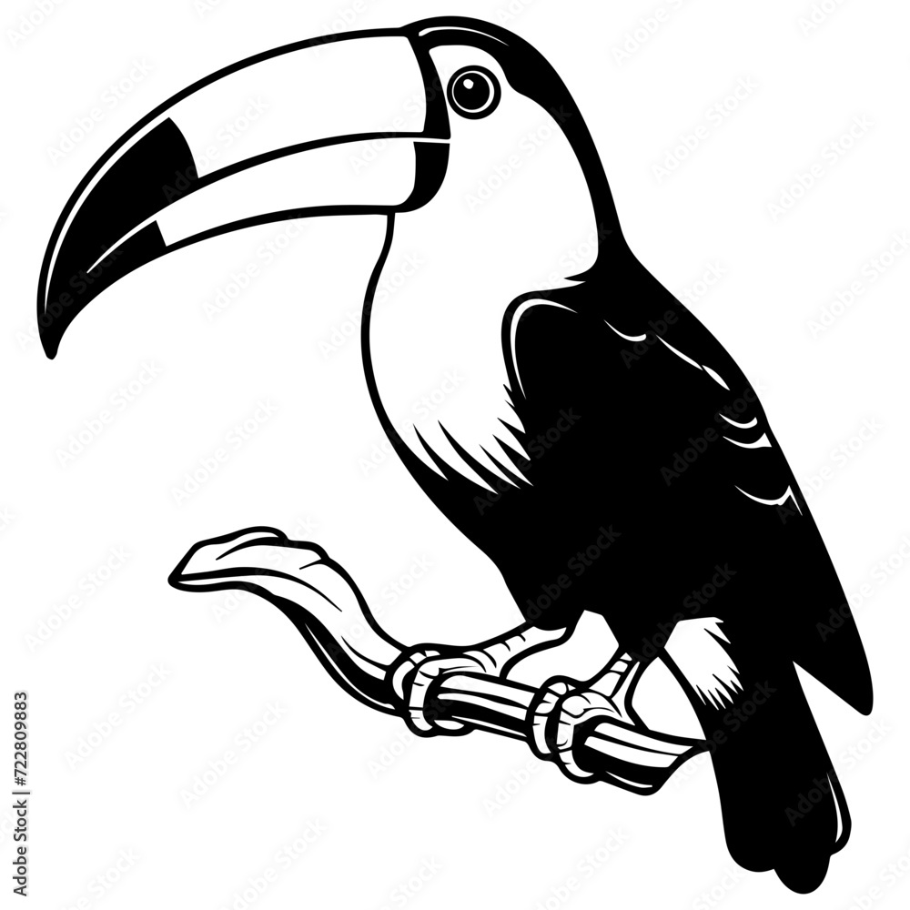 toucan bird icon illustration, toucan bird silhouette logo svg vector toucan bird icon illustration, toucan bird silhouette logo svg vector