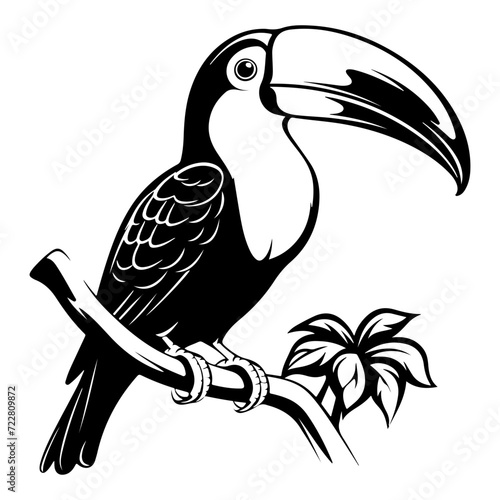 toucan bird icon illustration, toucan bird silhouette logo svg vector