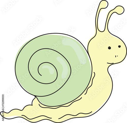 A cute colorful snail drawing.