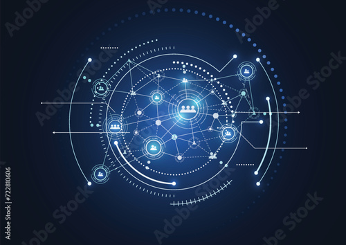 Abstract technology innovation communication concept digital blue design background. Vector illustration
