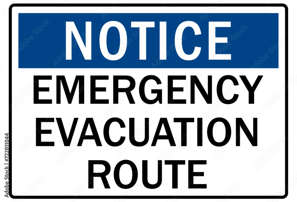 Emergency evacuation road sign