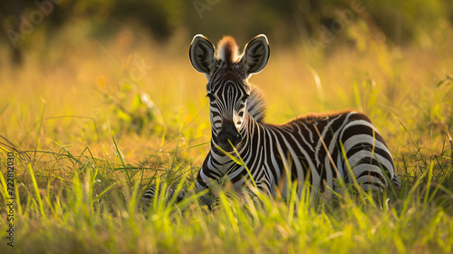 Zimbabwe Hwange National Park Young zebra photo