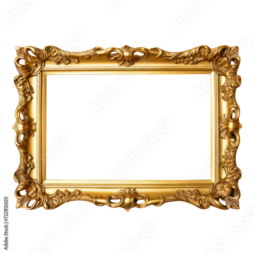 Gold frame royalty free stock photo by shutterstock, on transparency background PNG
