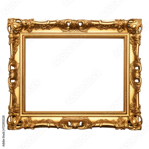 Gold frame royalty free stock photo by , in the style of , on transparency background PNG