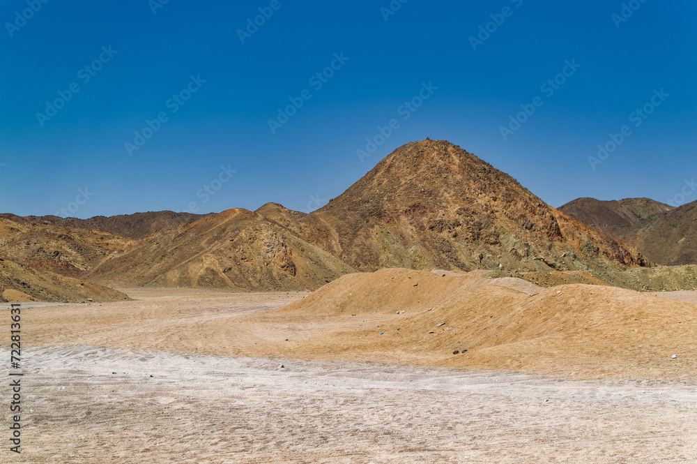 Daily scene from Egyptian desert during hot sunny day.