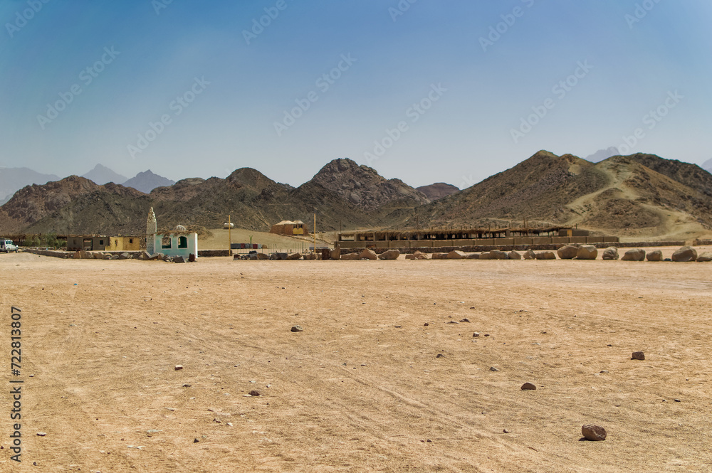 Daily scene from Egyptian desert during hot sunny day.