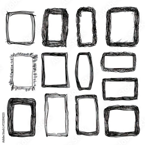 Set of Hand Drawn Doodle Textures Isolated on White