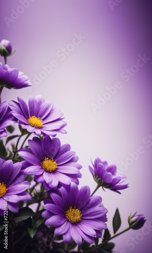 Purple blooms set against a background of the same hue  by ai generated