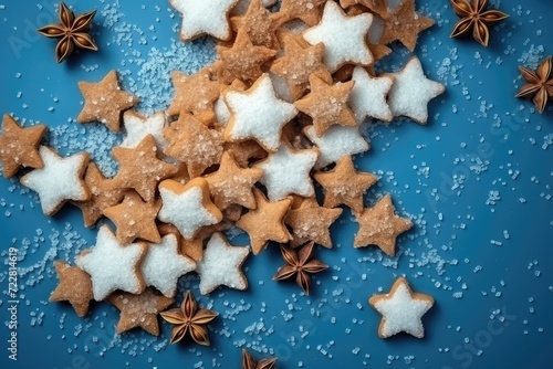Cookie Stars Sprinkle, Sugar Star Pile, Candy Flakes, Sweet Brown Sprinkles Decoration, Candy Stars