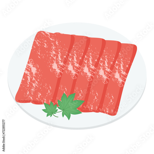 すき焼き用牛肉のイラスト