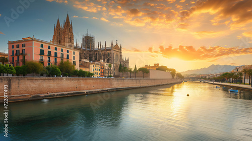 Spain Palma Mallorca View of cathedral Santa