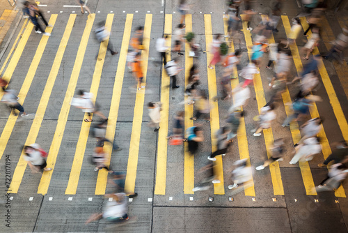 Busy pedestrian crossing in the city