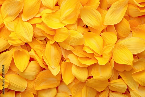 Yellow Petals Isolated, Sunflower Petal Pile Group, Orange Blossom Design, Yellow Petals on White