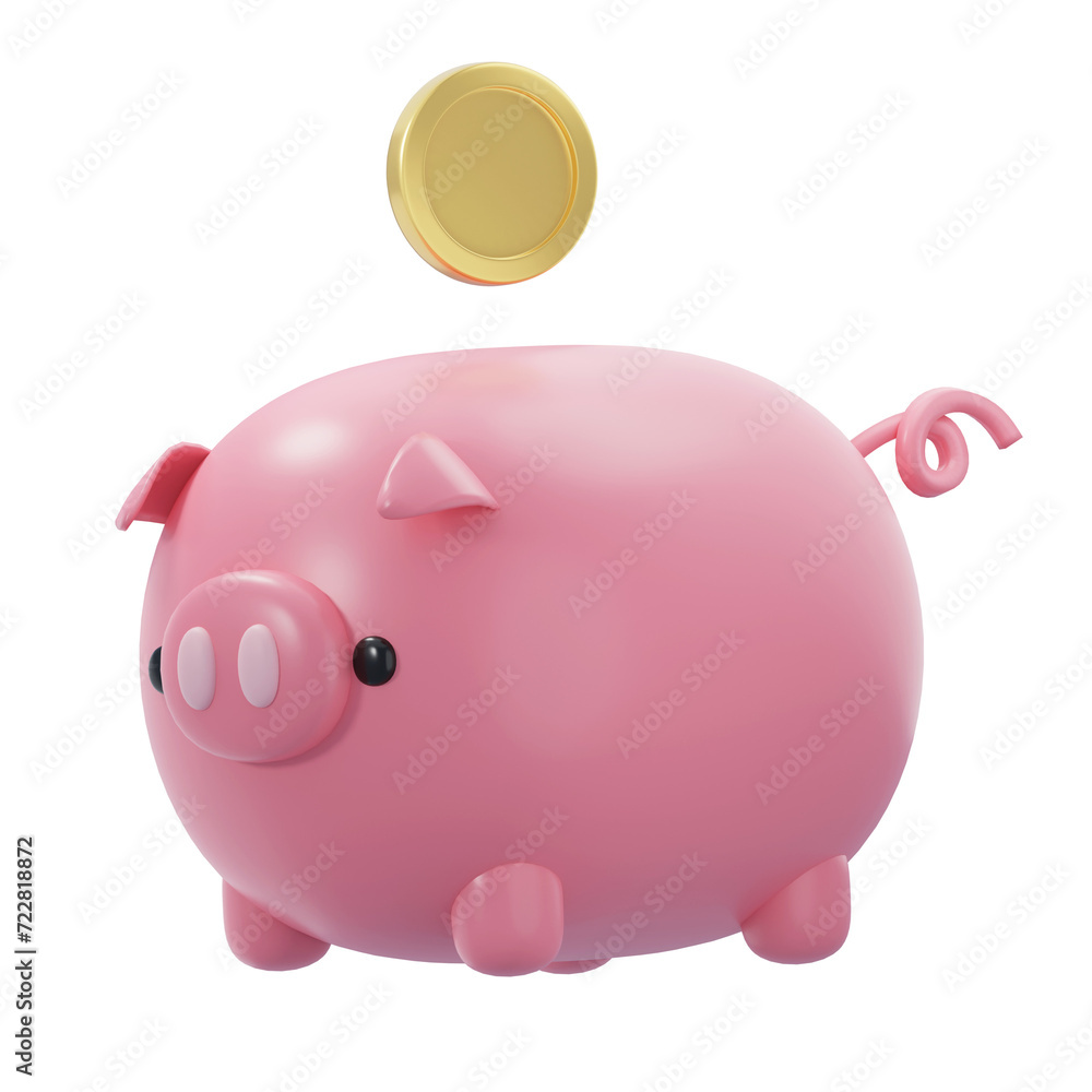 Piggy Bank isolated on transparent background. 3D rendering Piggy Bank isolated on transparent background. 3D rendering