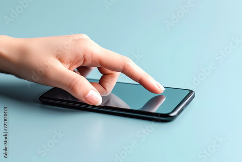 Hand swiping on a smartphone