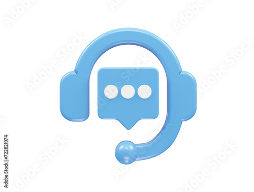 Customer support icon hotline 3d rendering illustration element