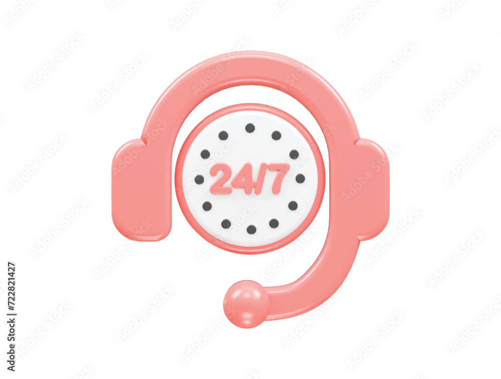 Customer support icon hotline 3d rendering illustration element