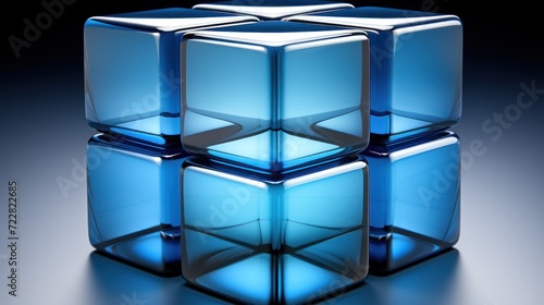 Square box blue raelistic UHD wallpaper photo