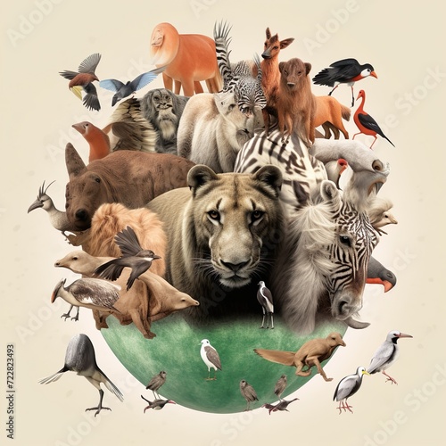 world animal day illustration background generative ai