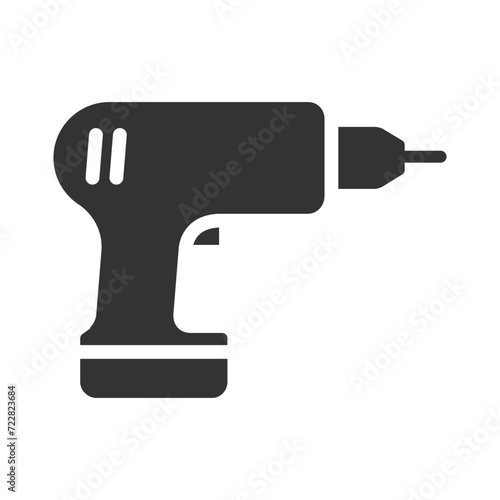 cordless screwdriver glyph icon isolated on white background. cordless screwdriver vector icon for web, mobile and ui design