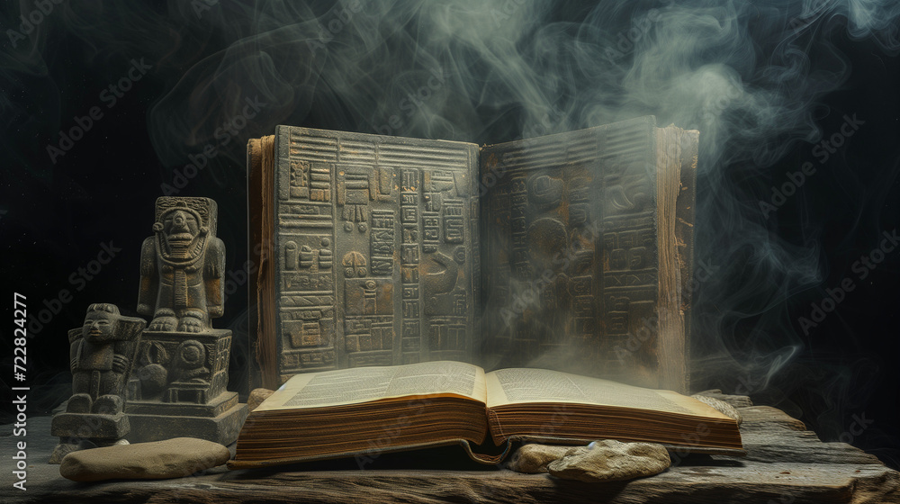 AI generated illustration of an old book of ancient texts about lost ...
