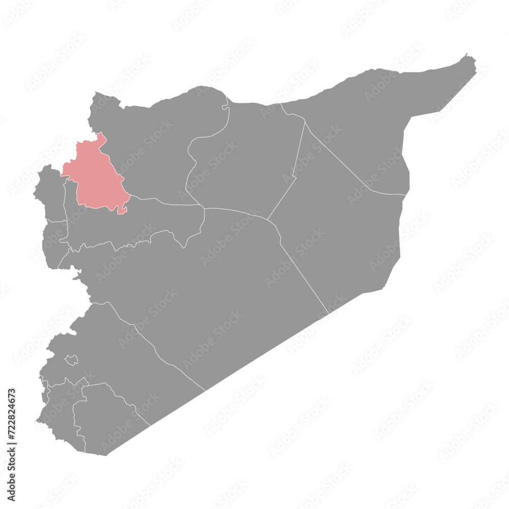 Idlib Governorate map, administrative division of Syria. Vector illustration. Idlib Governorate map, administrative division of Syria. Vector illustration.