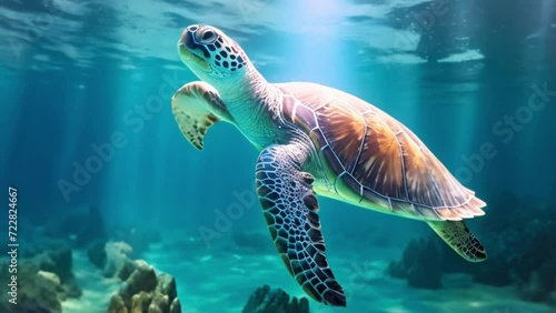 turtle swimming video footage 2k photo