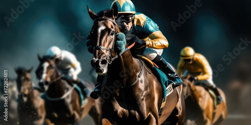 horse racing game for beginners,Rider on horse during a race © Planetz