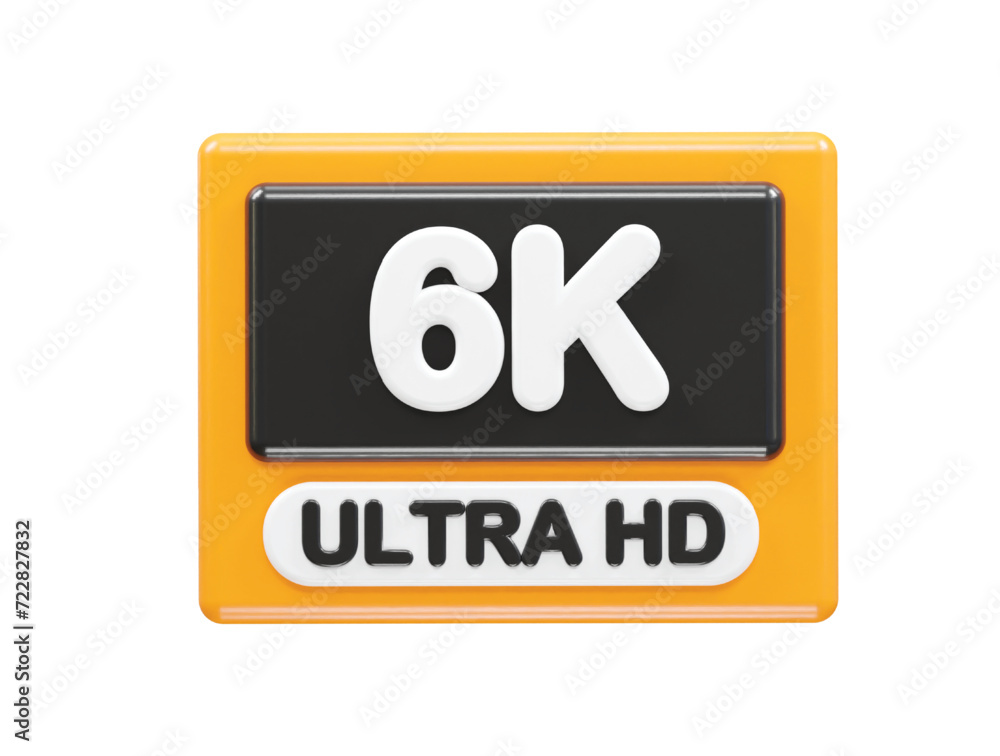6k resolution text icon 3d illustration rendering 6k resolution text icon 3d illustration rendering