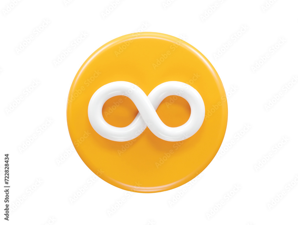 Infinity icon render 3d illustration Infinity icon render 3d illustration