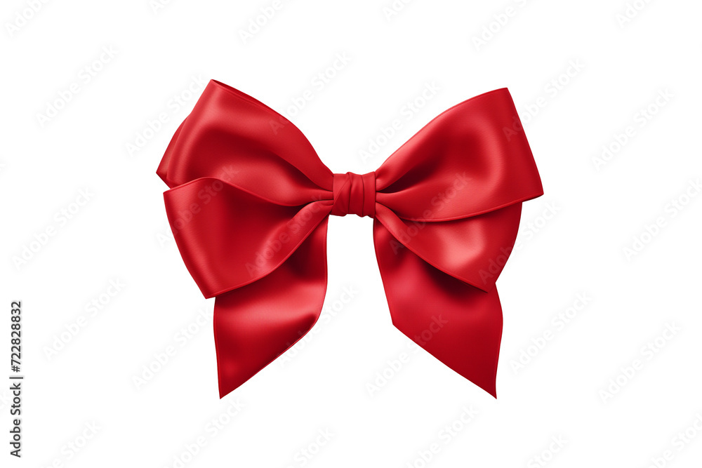 red satin bow on a white or isolated background red satin bow on a white or isolated background