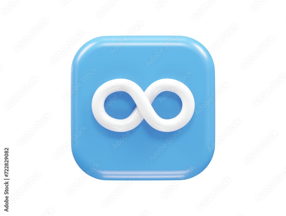 Infinity icon render 3d illustration Infinity icon render 3d illustration