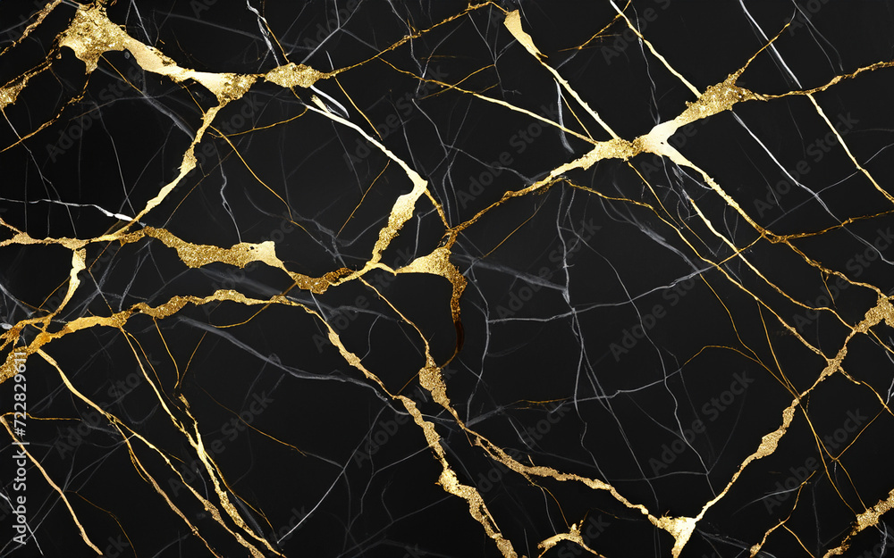 black marble with gold lines natural pattern texture background