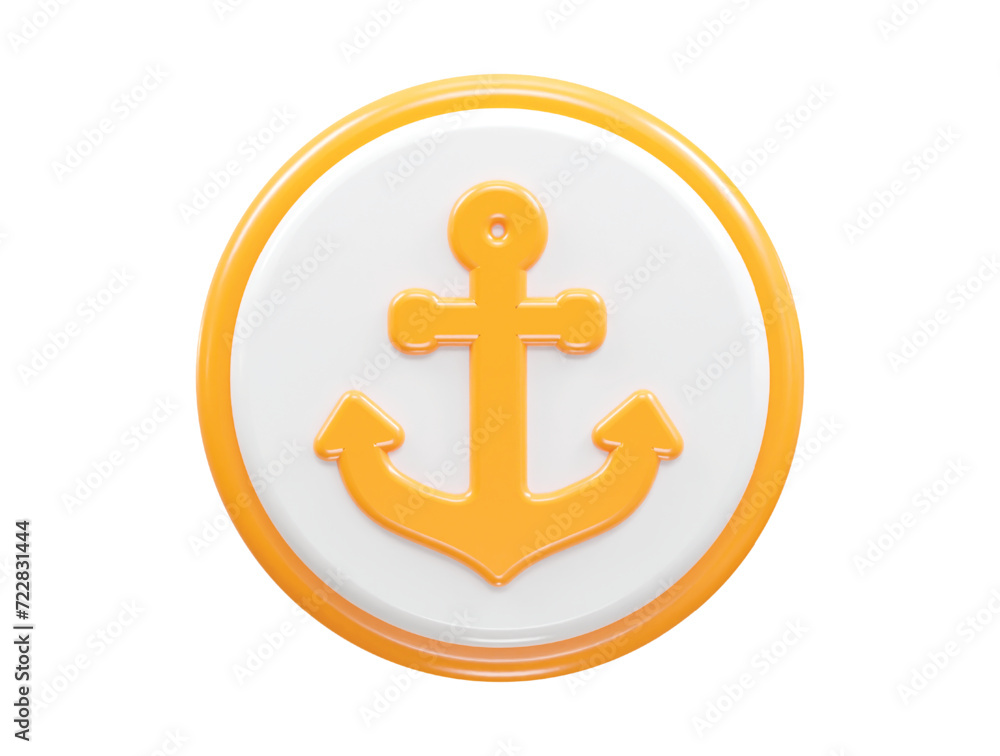 Anchor icon rendering 3d illustration Anchor icon rendering 3d illustration