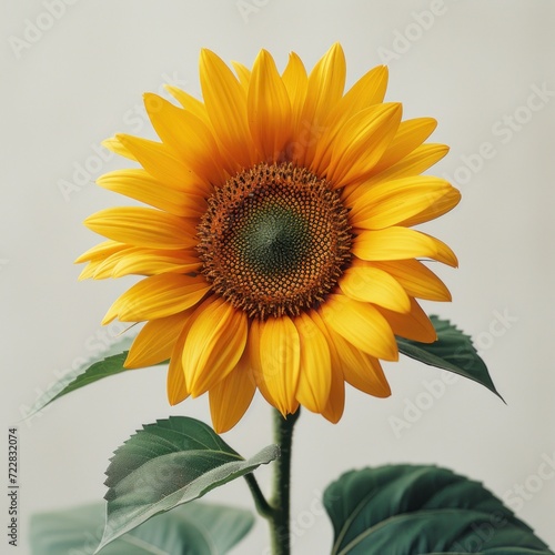 photo of sun flower with white background