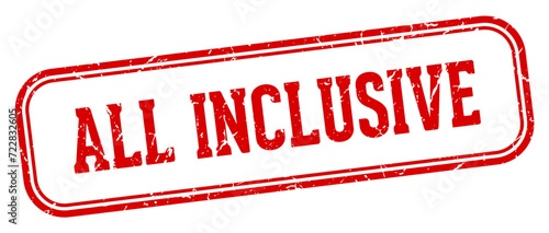 all inclusive stamp. all inclusive rectangular stamp on white background