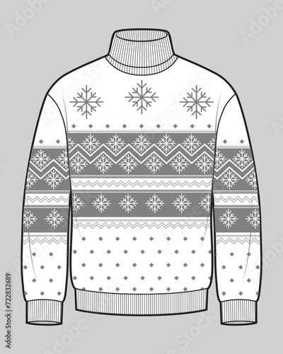 Knitted sweater with xmas ornament, knitwear