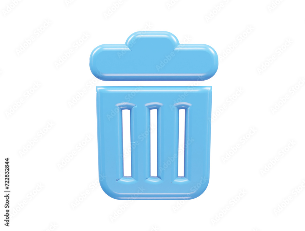 Recycle bin icon 3d render illustration element transparent Recycle bin icon 3d render illustration element transparent