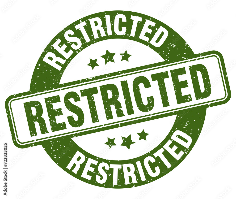 restricted stamp. restricted label. round grunge sign restricted stamp. restricted label. round grunge sign