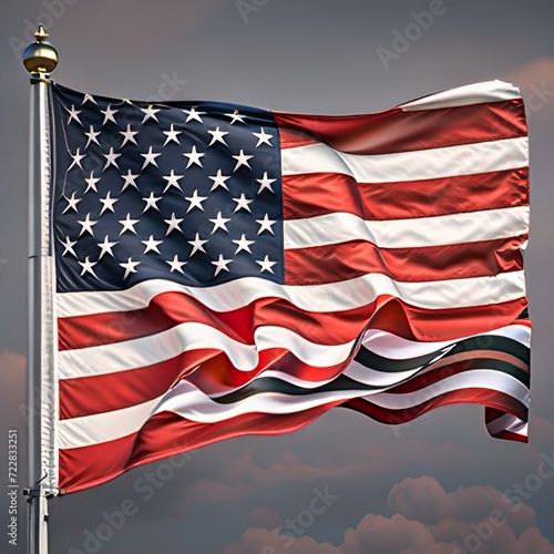 american flag on a pole
