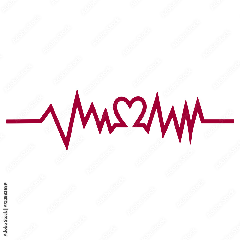 Heartbeat Flat Icon Vector Illustration 