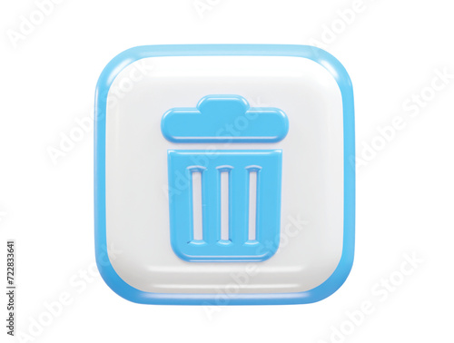 Recycle bin icon 3d render illustration element transparent