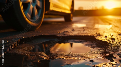 Sunset Reflection in Pothole