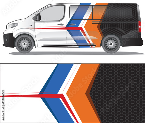 Car wrap decal vector illustration